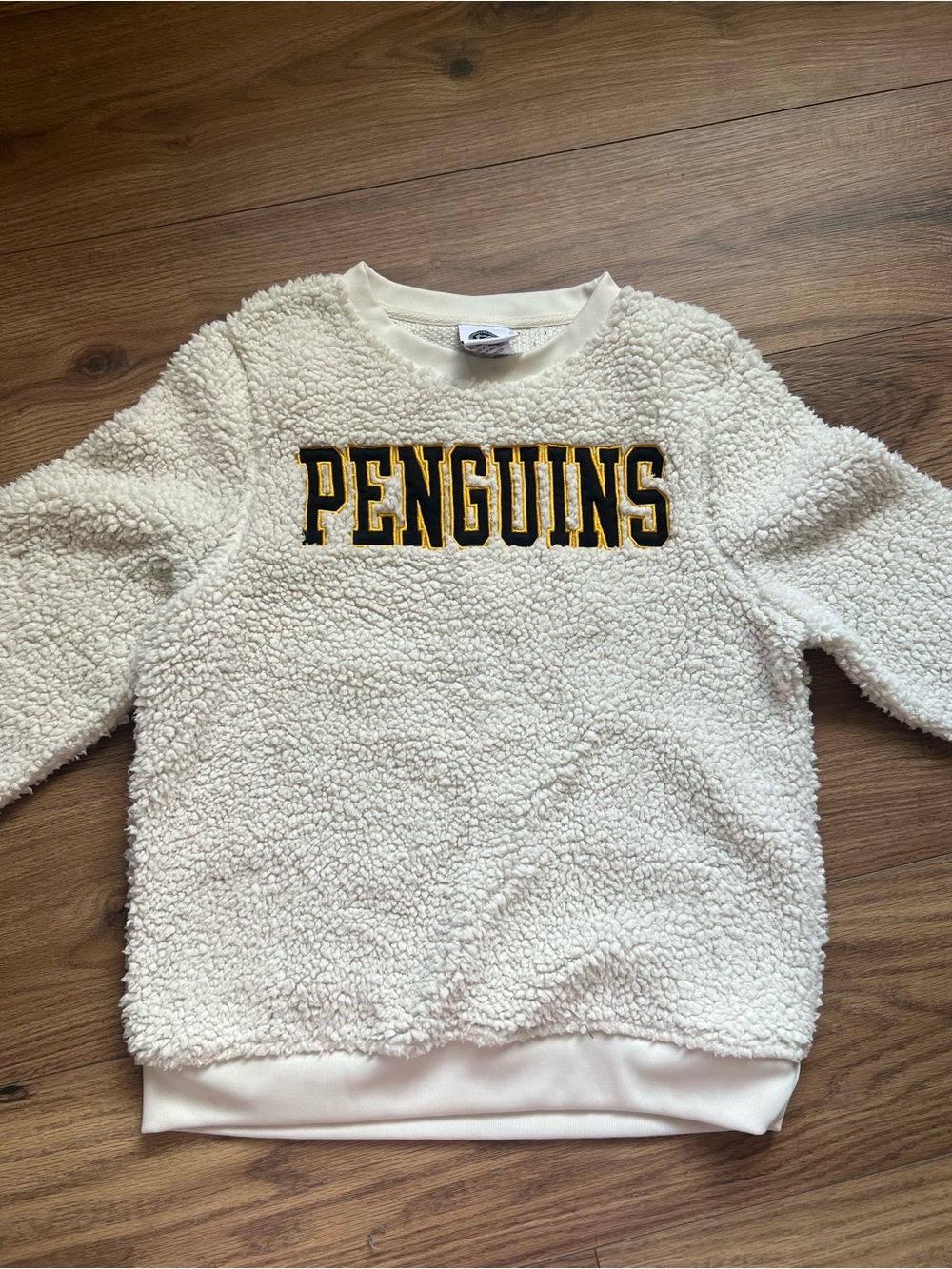 NHL Pittsburgh Penguins White Sherpa Fleece Crewneck Youth M 8/10